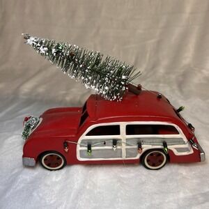 Family Station wagon With christmas Tree On Top Decor‎ Metal